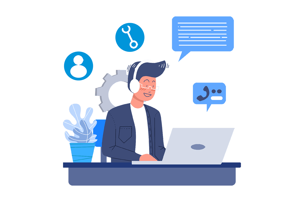 Ilustrasi Contact Support