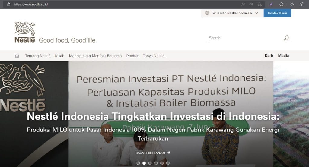 ilustrasi website resmi nestle