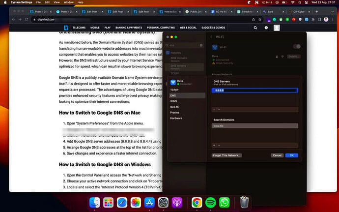 how to switch to google dns