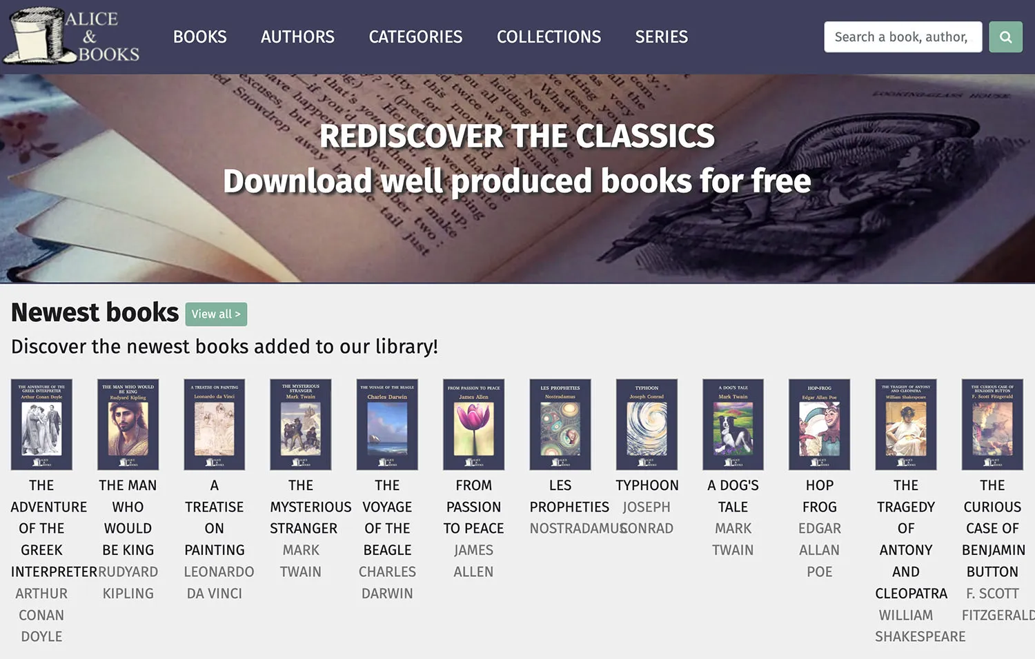 Gambar situs web Alice & Books