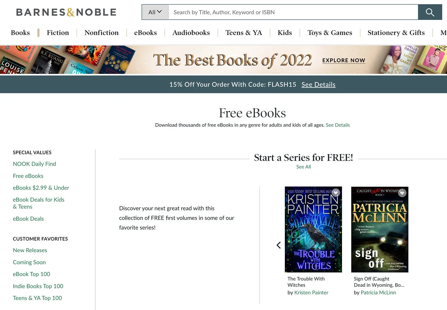 Gambar situs web Barnes & Noble