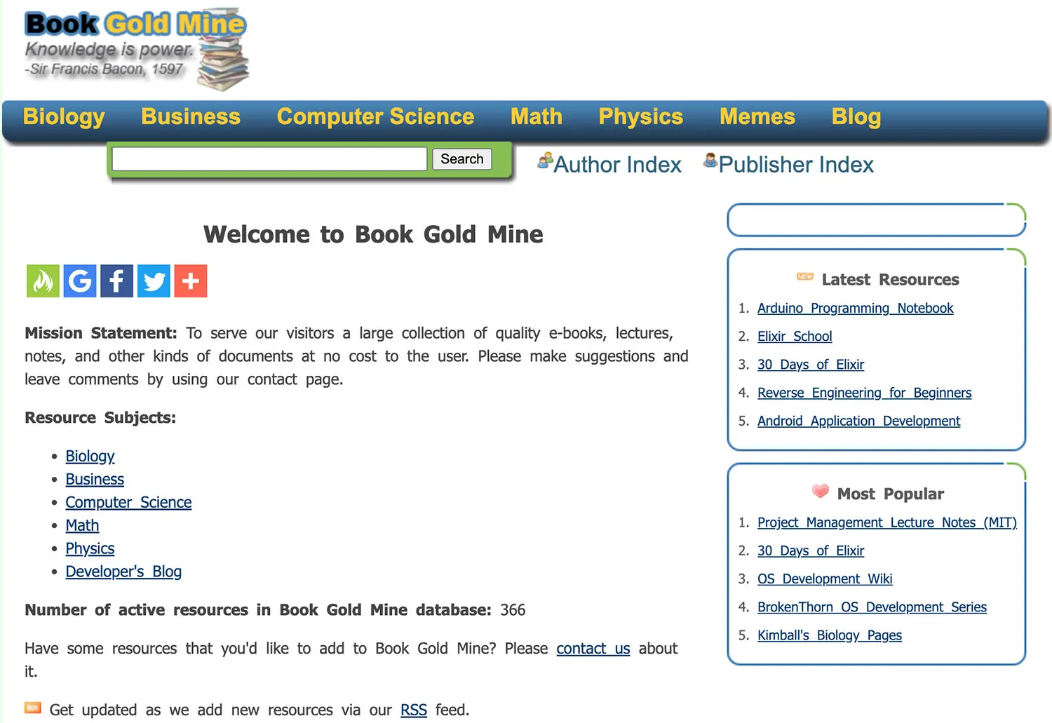 Gambar situs web Book Gold Mine