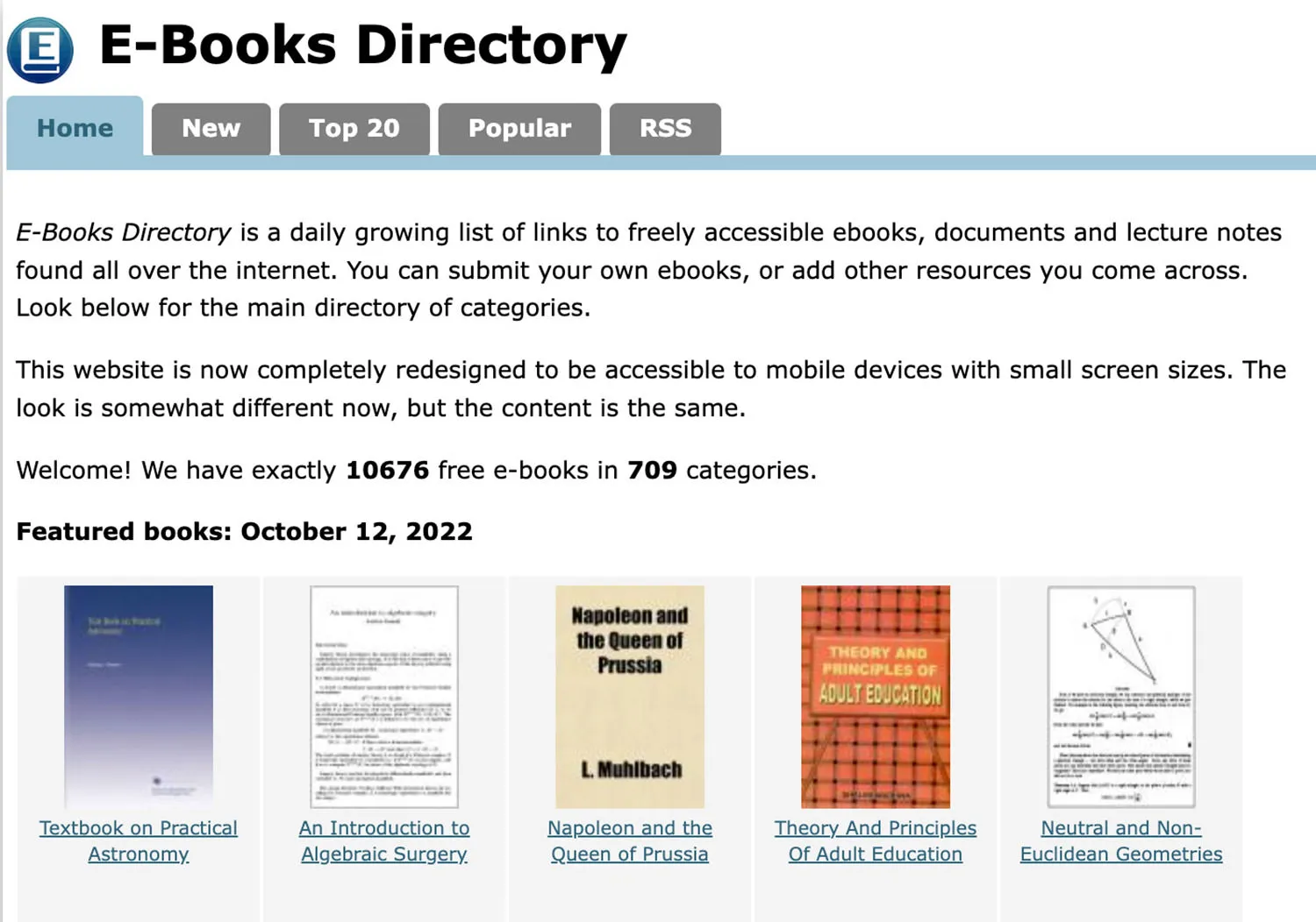 Gambar situs web E-Books Directory