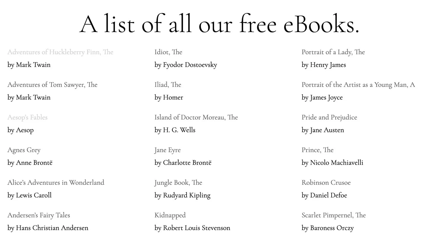 Gambar situs web Planet Ebook