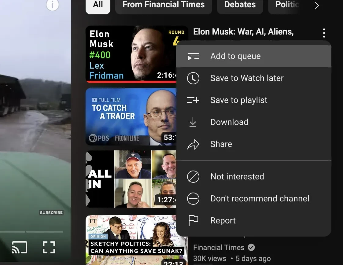 menambahkan video ke antrean