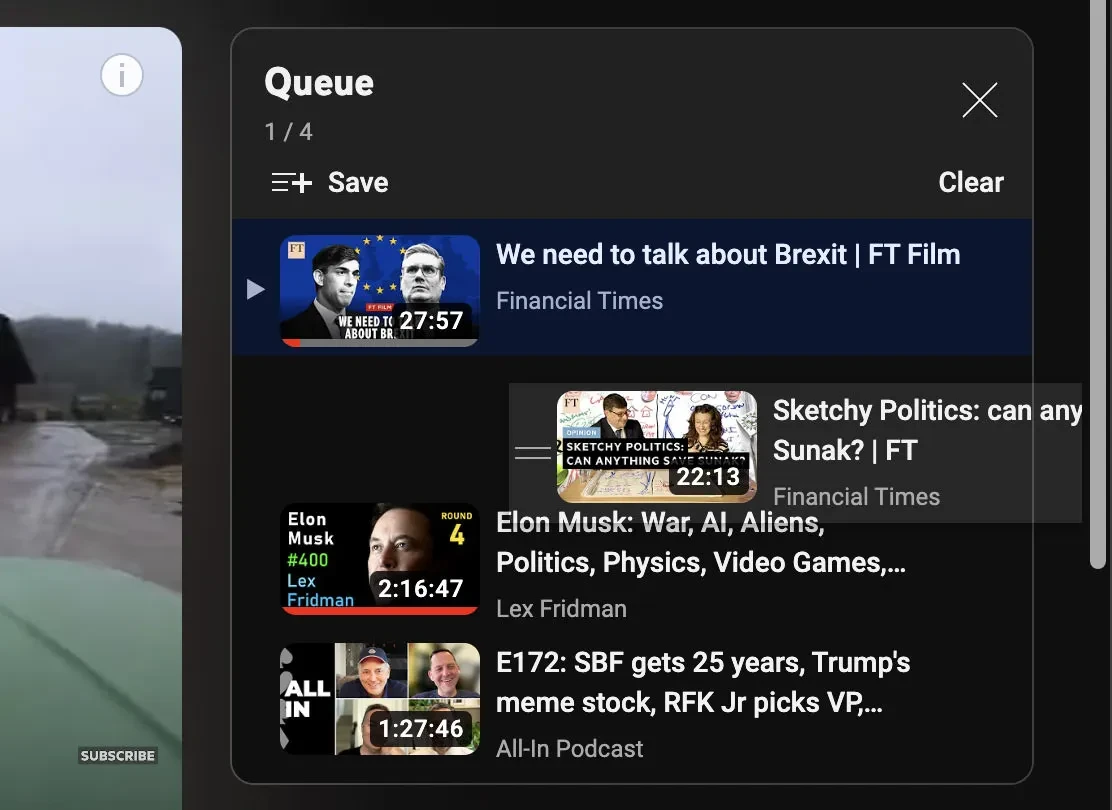 mengatur ulang daftar antrean