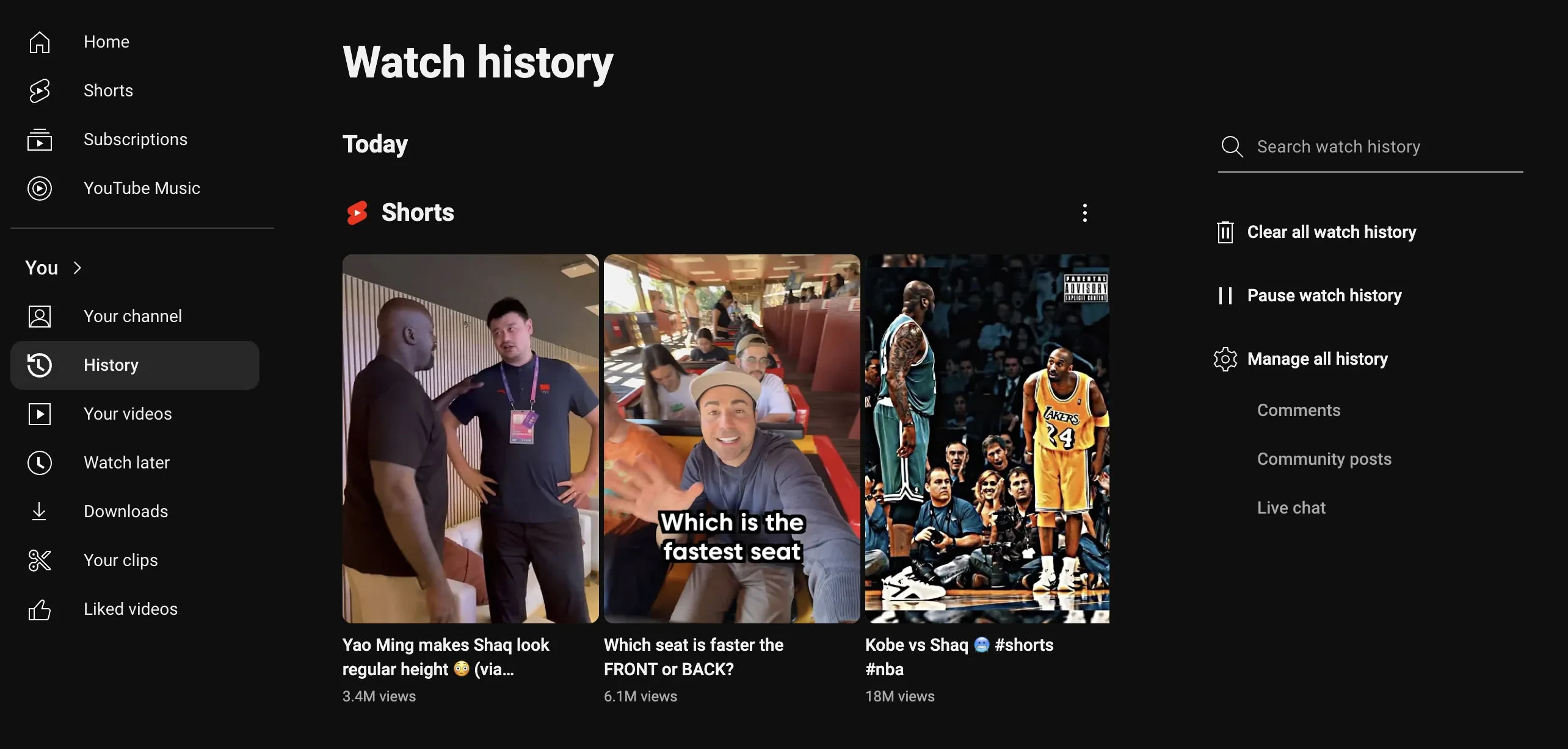 riwayat tontonan YouTube