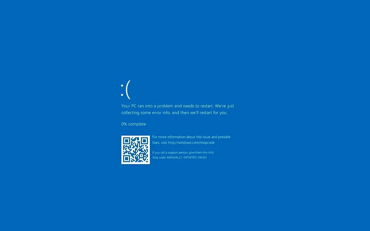 Ilustrasi Blue Screen of Dead Windows 10 (BSOD)