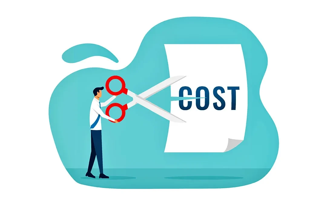 04 businessman cutting cost cost reduction cost cutting and efficiency concept illustration vector