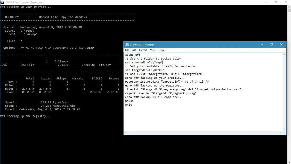 10 backup files folders registry