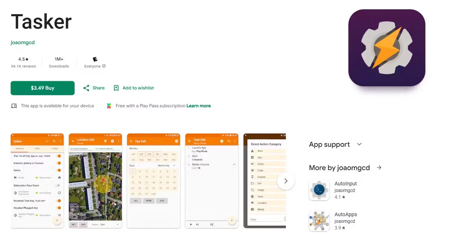 tasker android page
