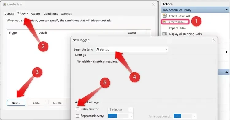 Menyiapkan pemicu untuk tugas di Task Scheduler