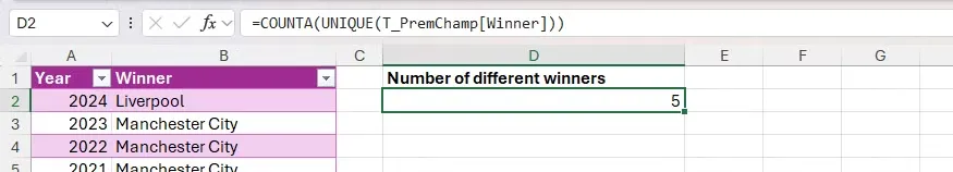 08 the counta and unique functions used together in an excel formula to count the number of unique values in an array