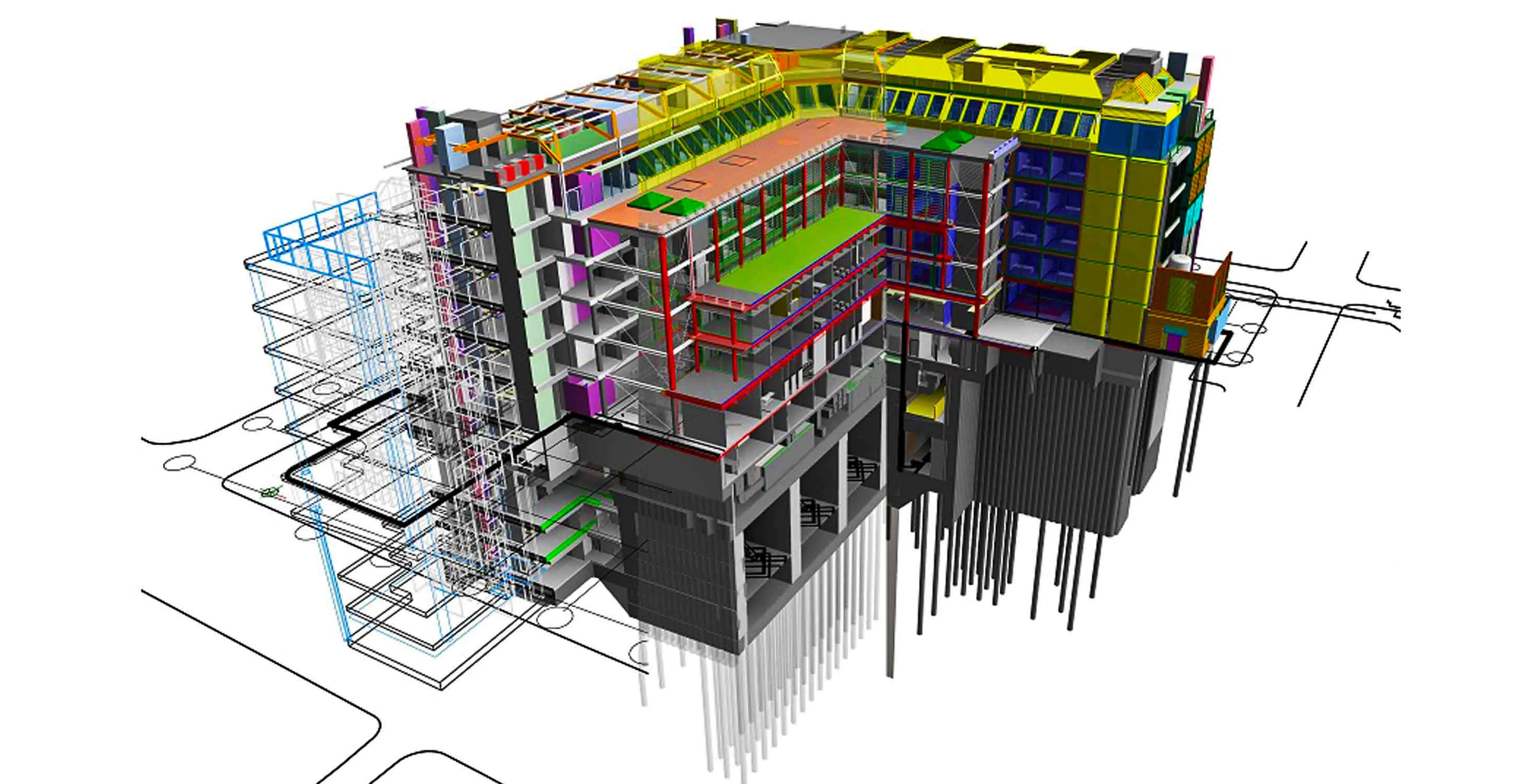 Model BIM gedung dengan elemen struktur 3D SUMBER INTPIK RU