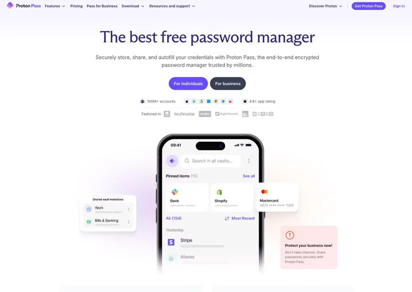 proton pass webpage