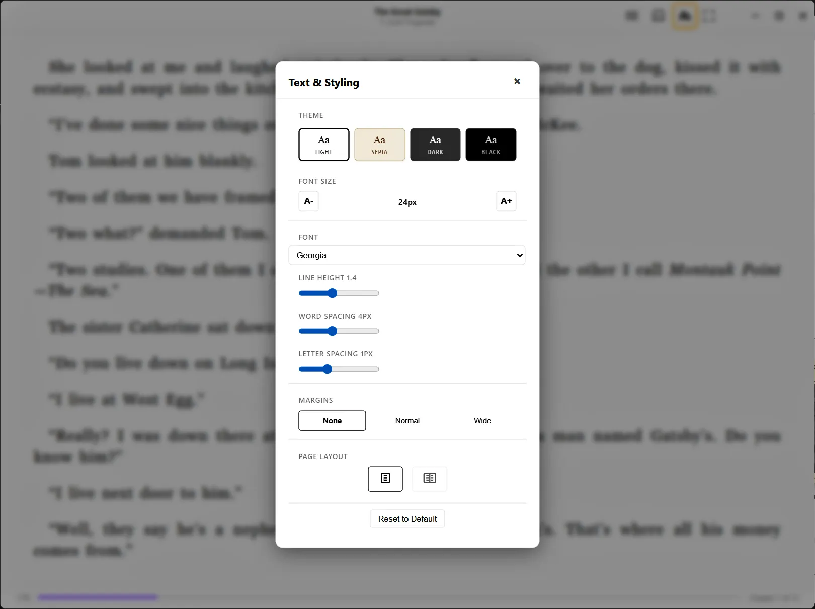 obsidian ebook reader premium 05 editing book style and font