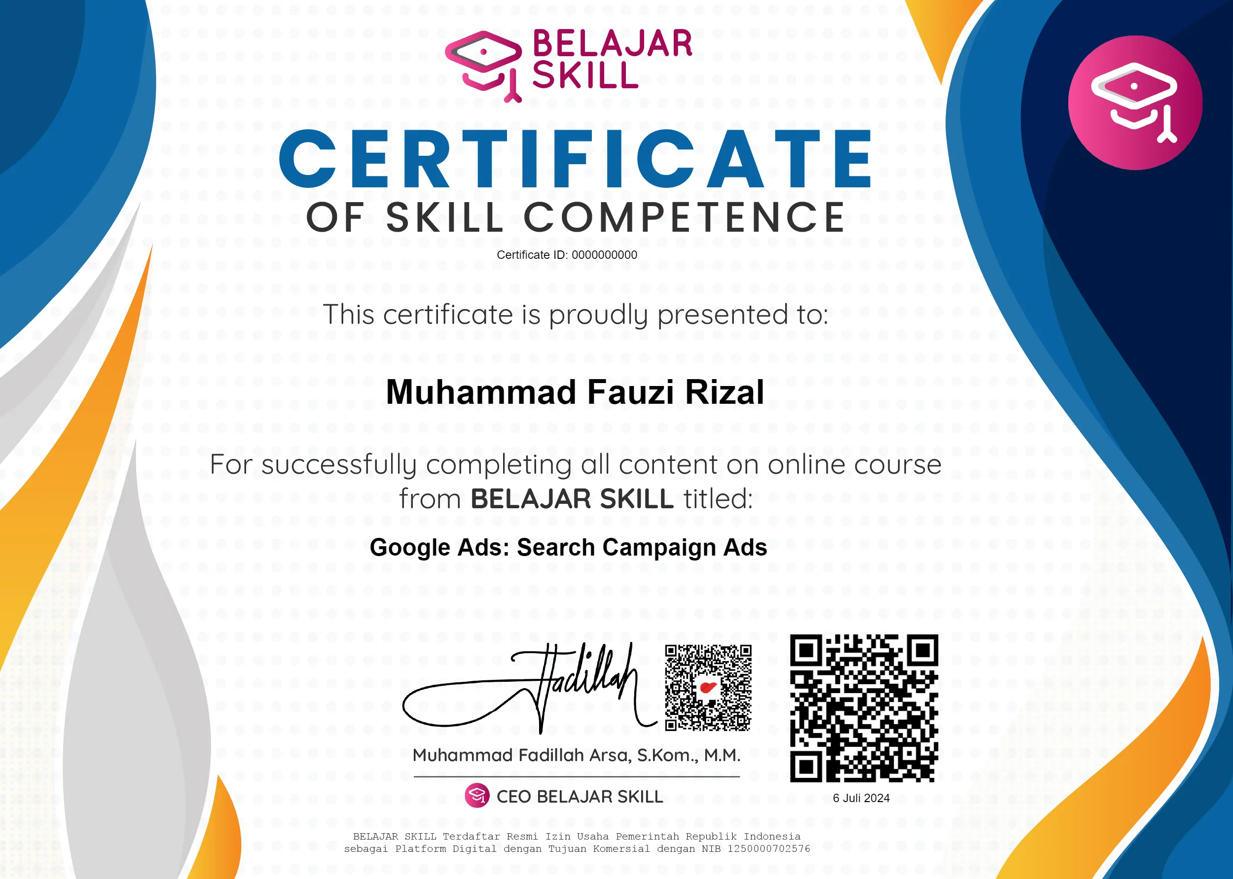 sertifikat skill akademi Google Ads Search Campaign Ads