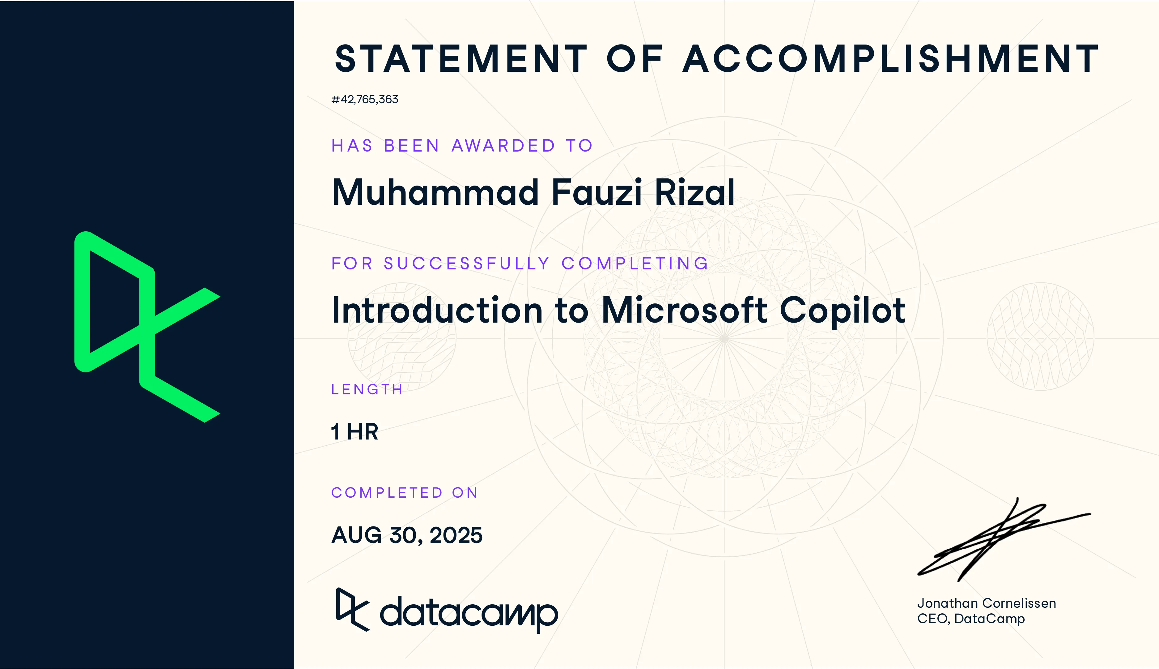 certificate Introduction to Microsoft Copilot
