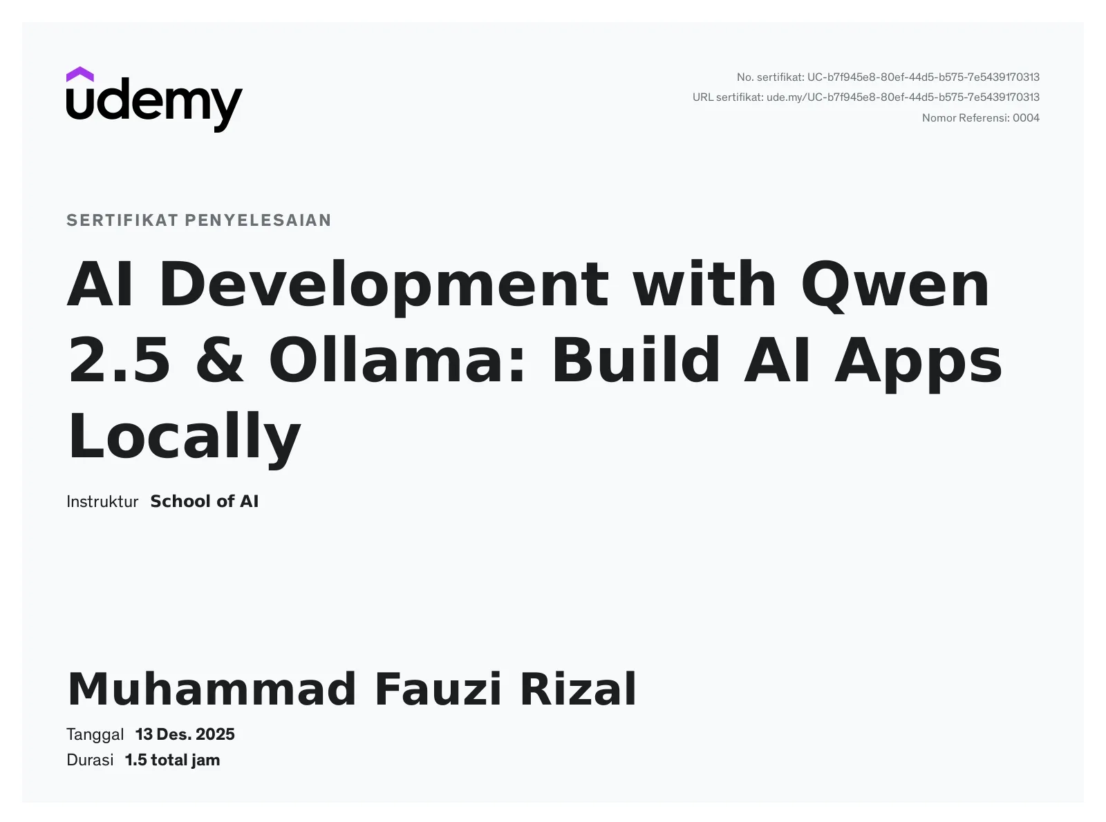 Build AI-powered applications locally using Qwen 2.5  Ollama. Learn Python FastAPI and real-world AI development AI